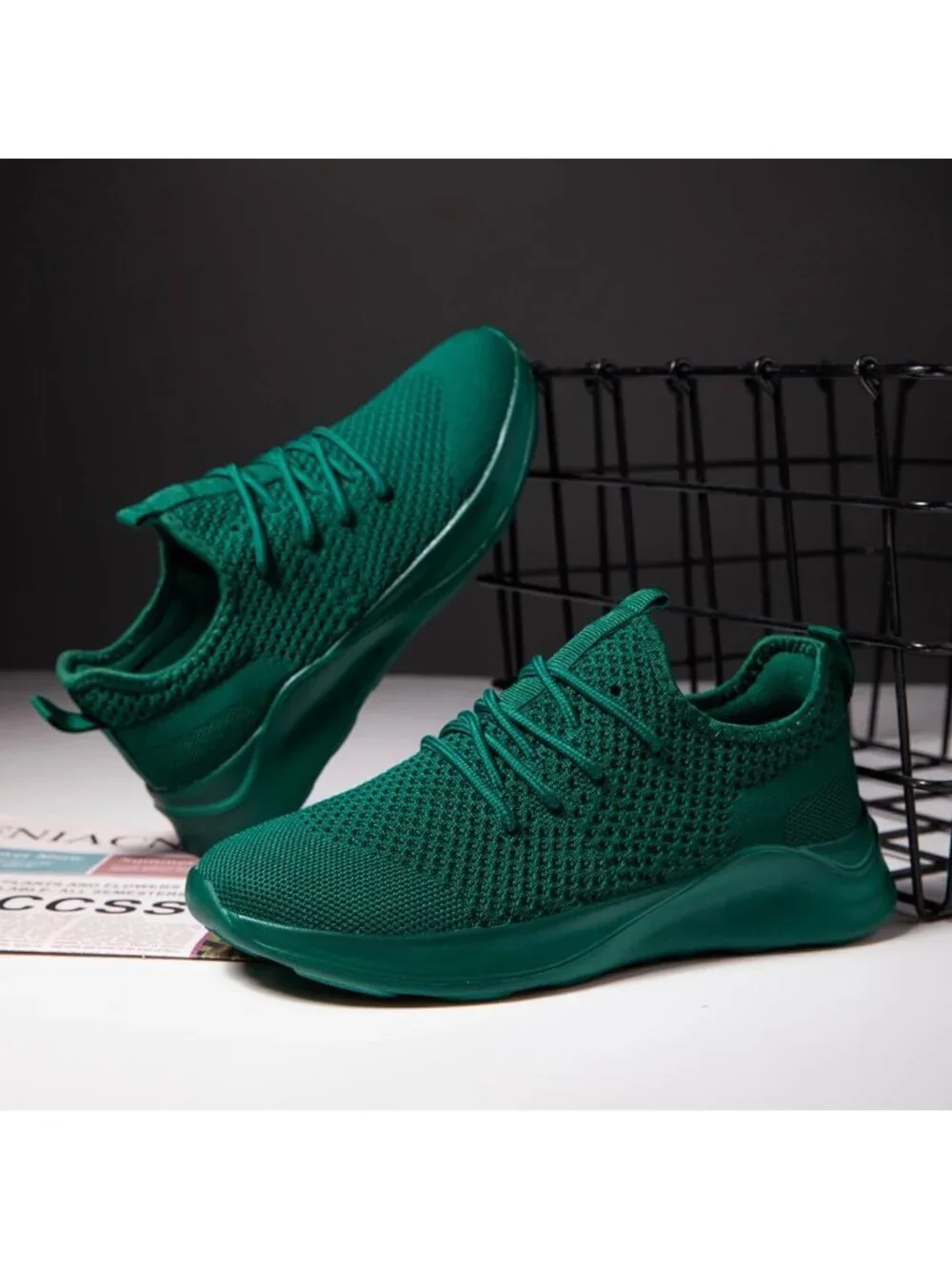 Men's Green Running Shoes Sneakers Tennis Fitness Athletic Shoes Non Slip Shoes